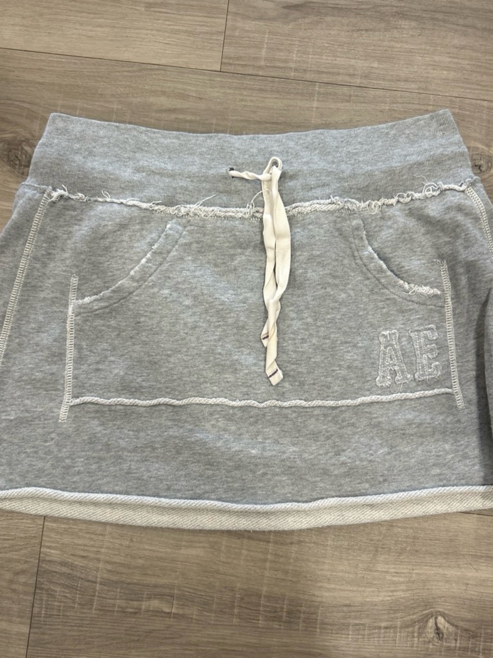 American Eagle Outfitters Gray Drawstring Sweat Skirt